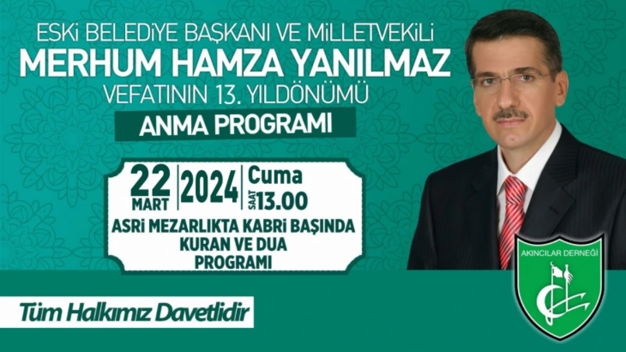 Hamza Yanılmaz vefatının 13. yıldönümünde anma programı