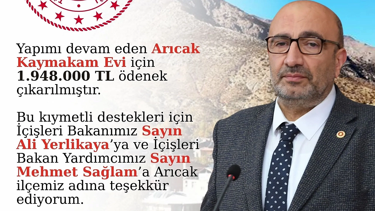 Arıcak kaymakam evi inşaatı için yeni ödenek onaylandı