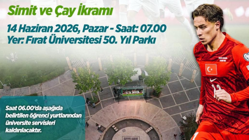Fırat Üniversitesinde Dev Ekranda Milli Heyecan