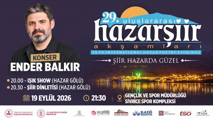 Elazığ, 29. Hazar Şiir Akşamları’na Ev Sahipliği Yapacak